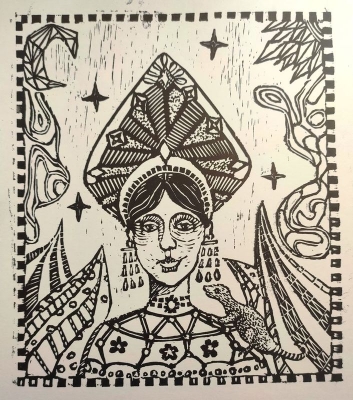 Аникеева Мария, 15 лет, П. Бажов, иллюстрация к книге "Малахитовая шкатулка"
