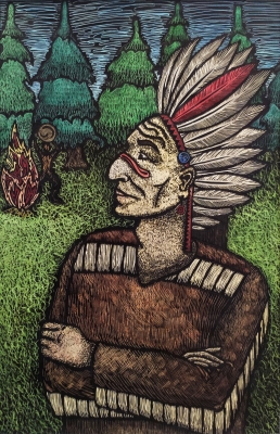 Шевелева Полина, «Индейские племена Северной Америки» Граттаж