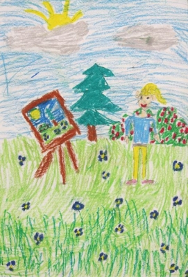 Сошникова Варвара, 7 лет, "Рисую на природе"