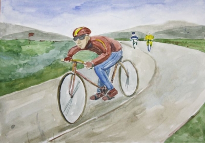 Новик Анастасия, 13 лет, "Тренировка велосипедиста"