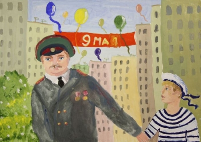 Никитина Варвара , 10 лет , Этот день Победы, гуашь