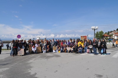 Участники международного пленэра в городе Охриде.