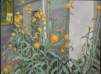 Лебедев В. И.,1951 г., г.Орёл,Жёлтые цветы,2014г.,х.м.р.60х80 см