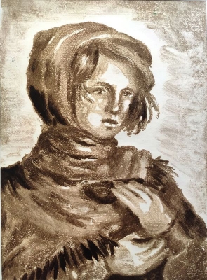 Блинникова Анна, 15 лет, иллюстрация к рассказу М. Пришвина, "Лисичкин хлеб"